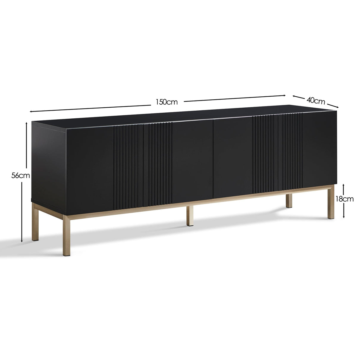 Frank Olsen Iona Black TV Cabinet with Mood Lighting for TV's up to 70"
