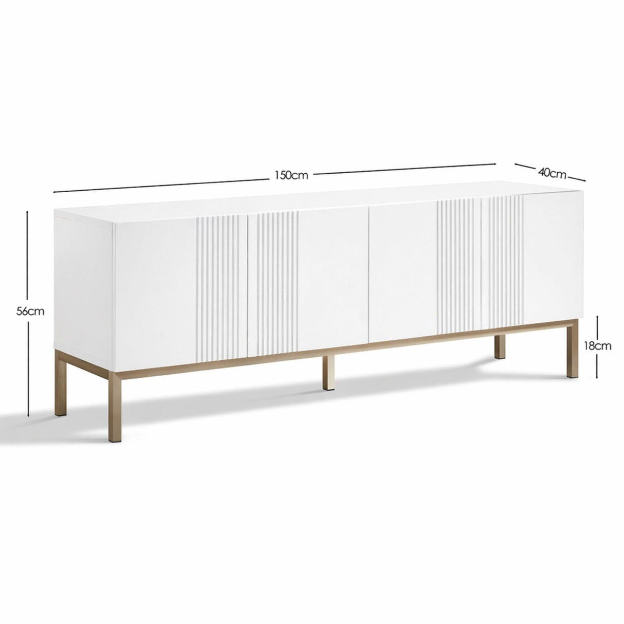 Frank Olsen Iona White TV Cabinet with Mood Lighting for TV's up to 70"