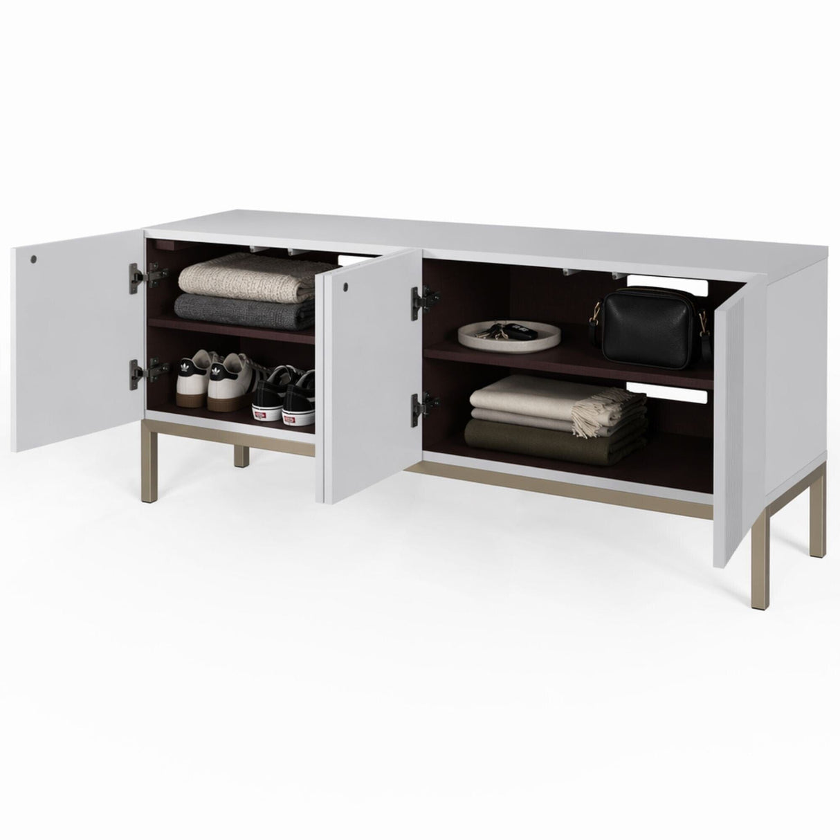 Frank Olsen Iona White TV Cabinet with Mood Lighting for TV's up to 70"