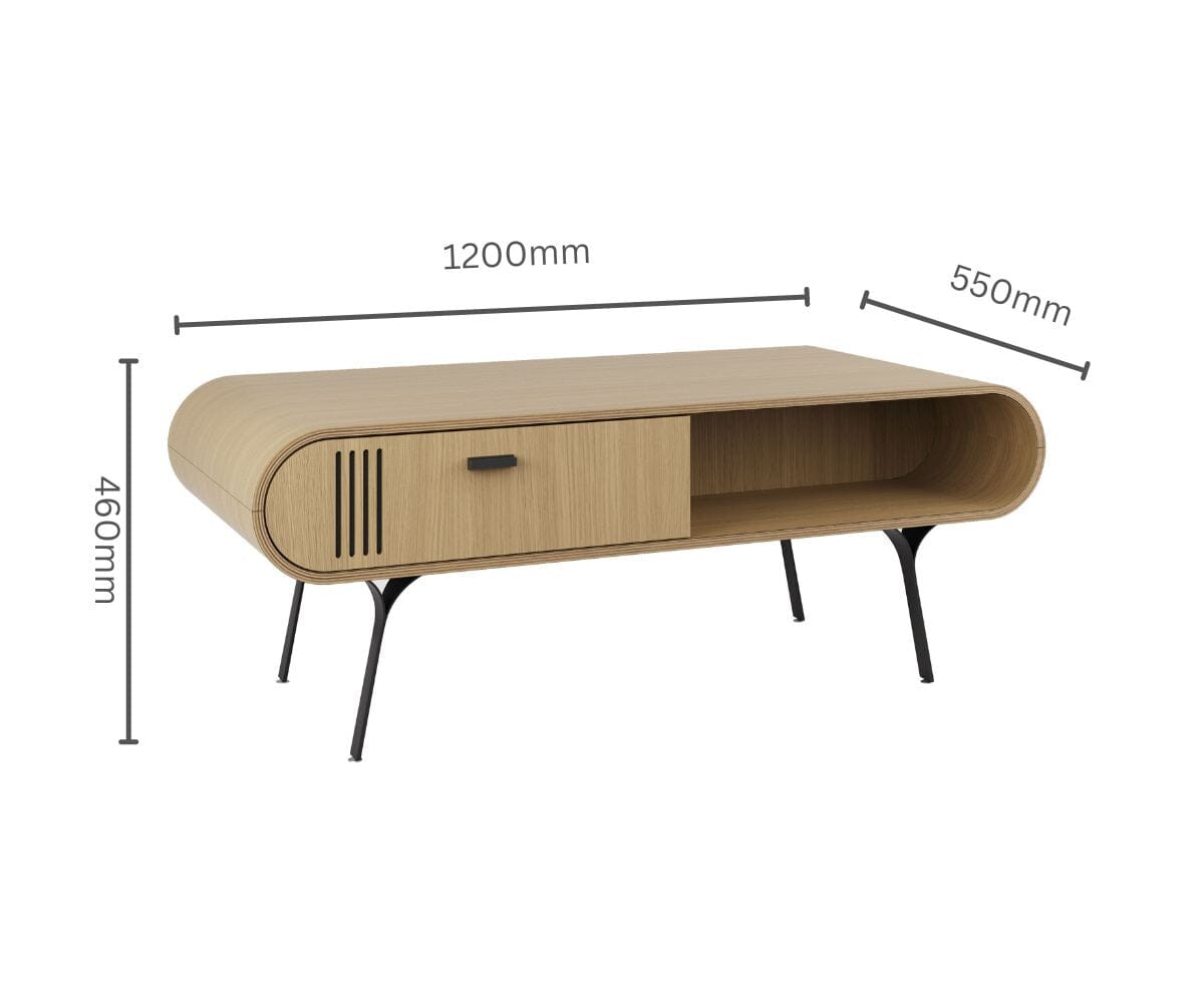 Jual Milano JF102 Oak Coffee Table