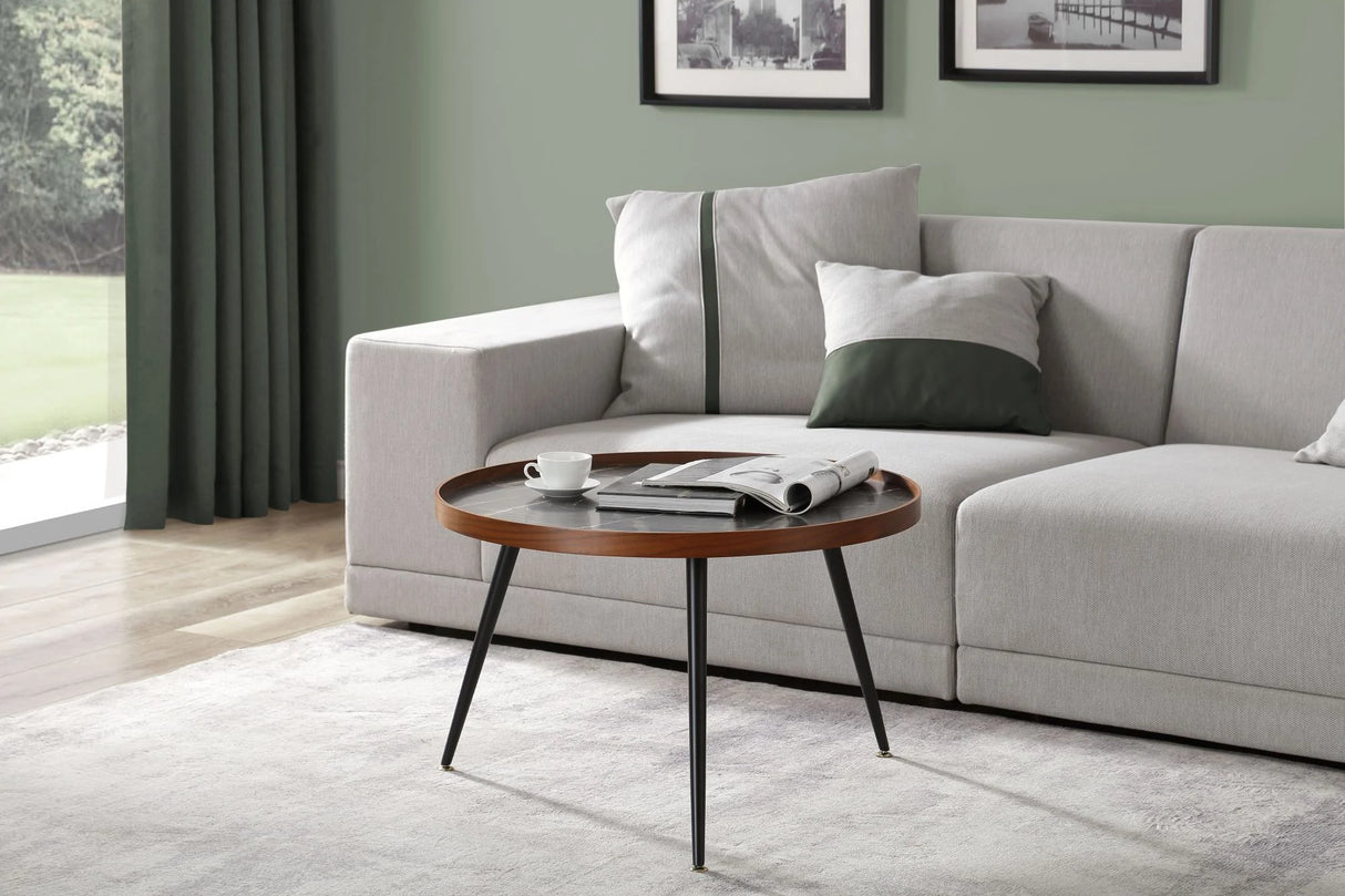 Jual Siena Walnut & Marble Coffee Table (JF328)