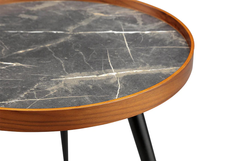 Jual Siena Walnut & Marble Side Table (JF329)
