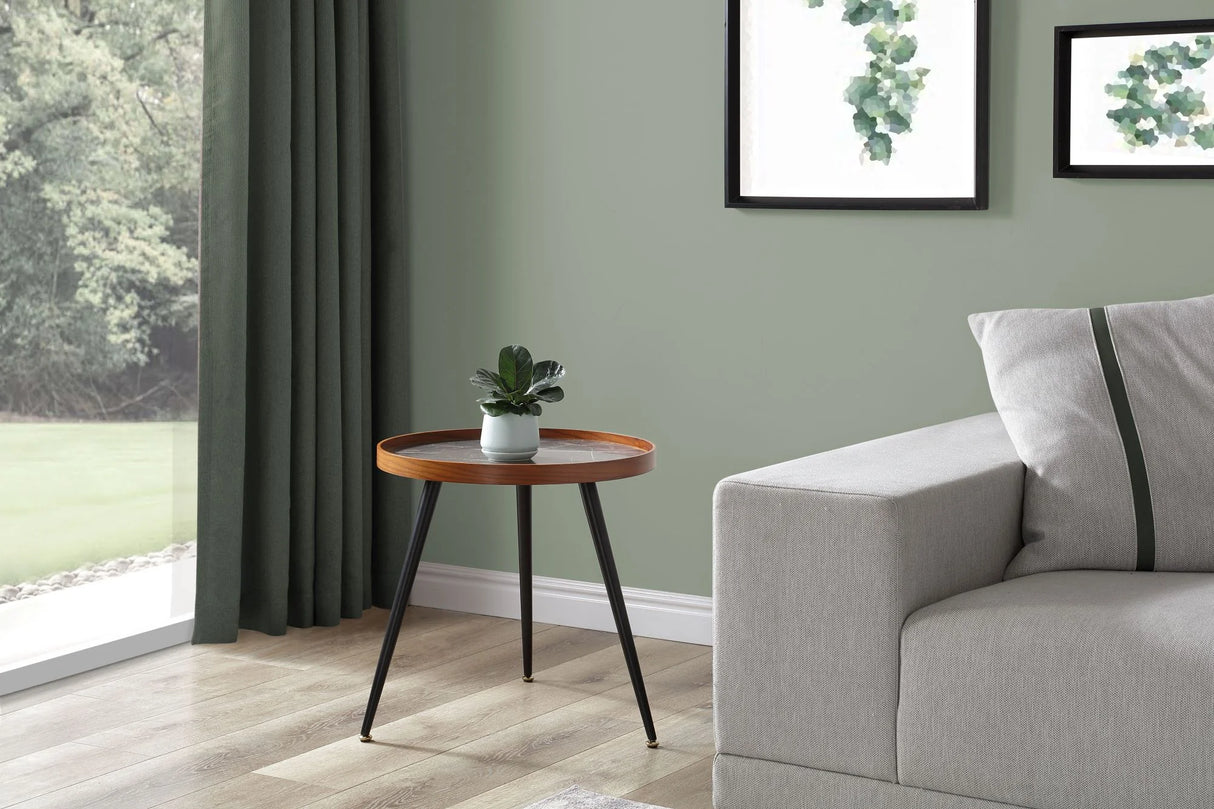 Jual Siena Walnut & Marble Side Table (JF329)
