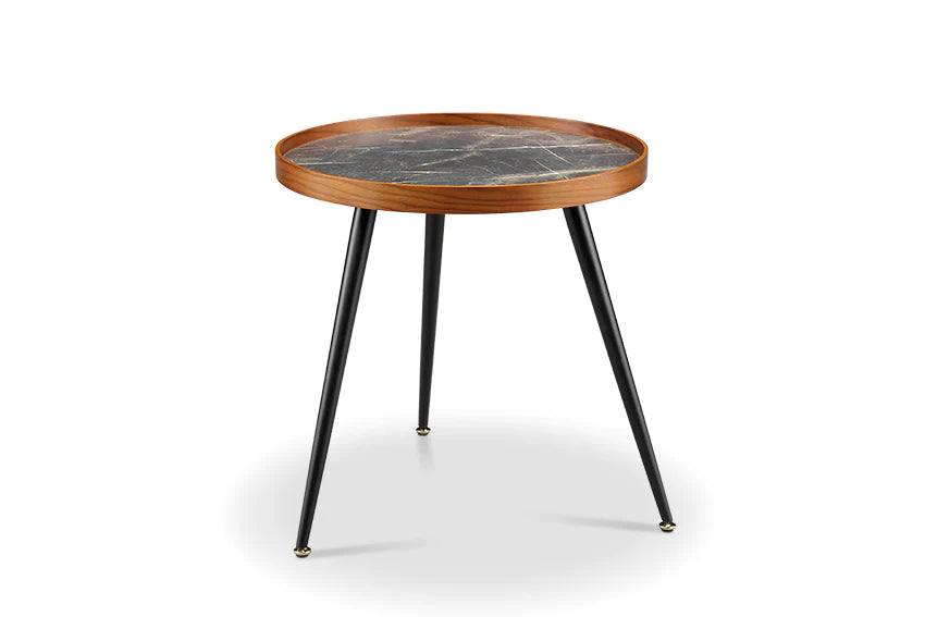 Jual Siena Walnut & Marble Side Table (JF329)