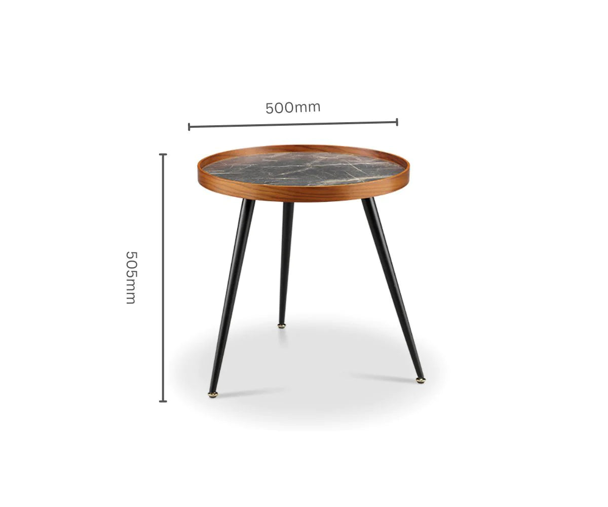 Jual Siena Walnut & Marble Side Table (JF329)