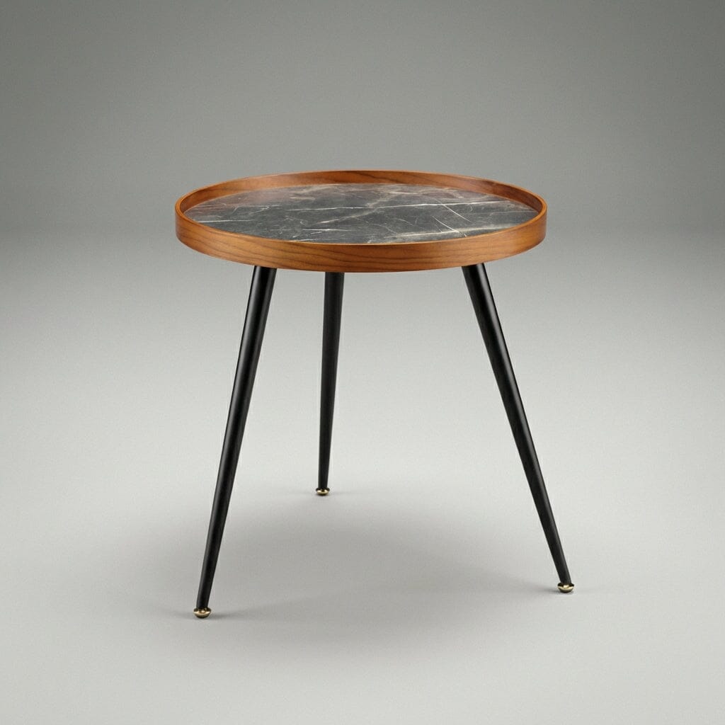 Jual Siena Walnut & Marble Side Table (JF329)
