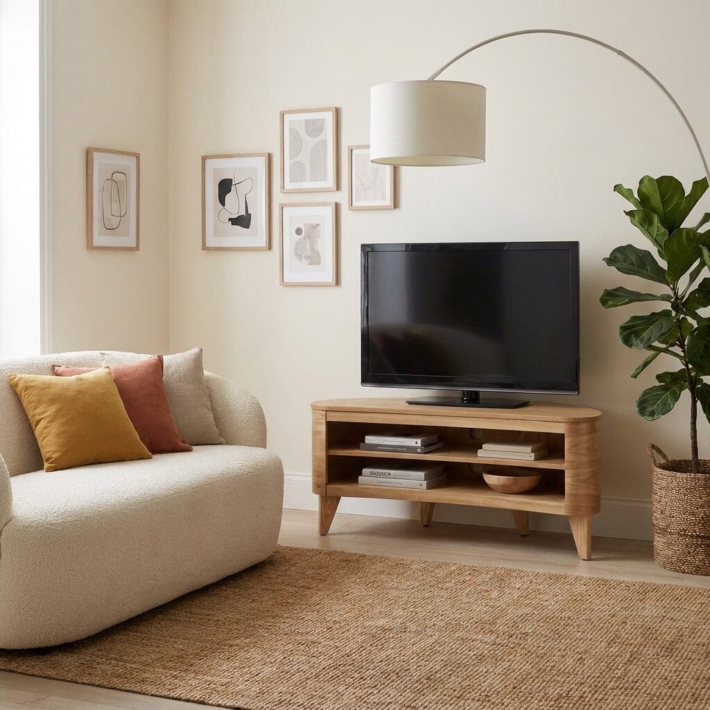 Jual San Francisco Curved Oak TV Stand (JF709)