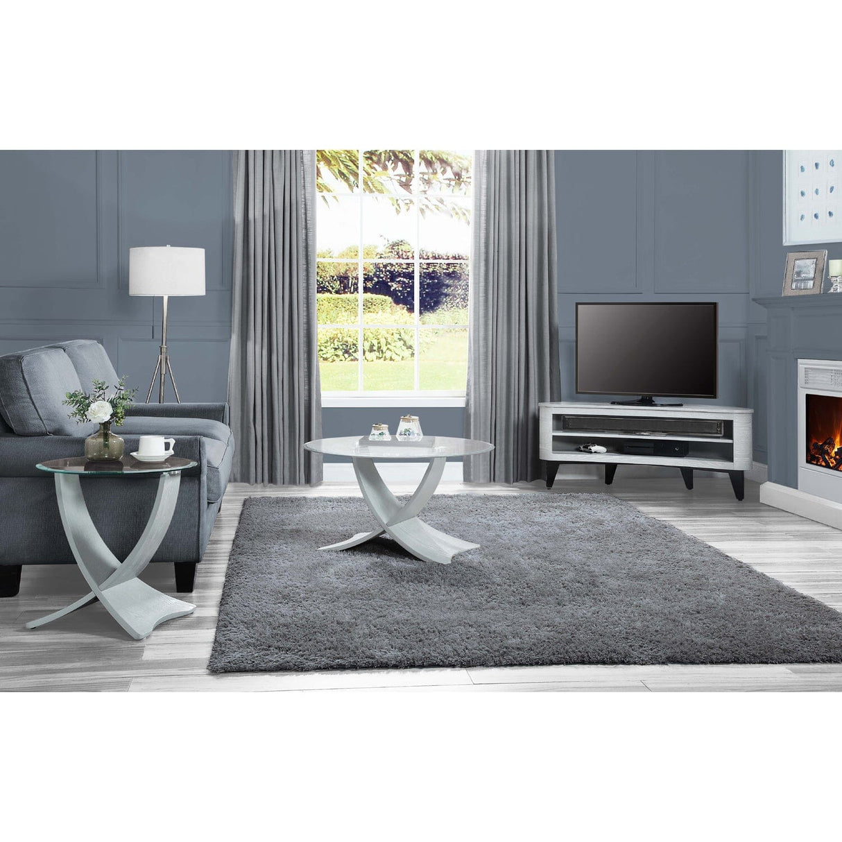 Jual San Francisco Curved Grey TV Stand (JF709)