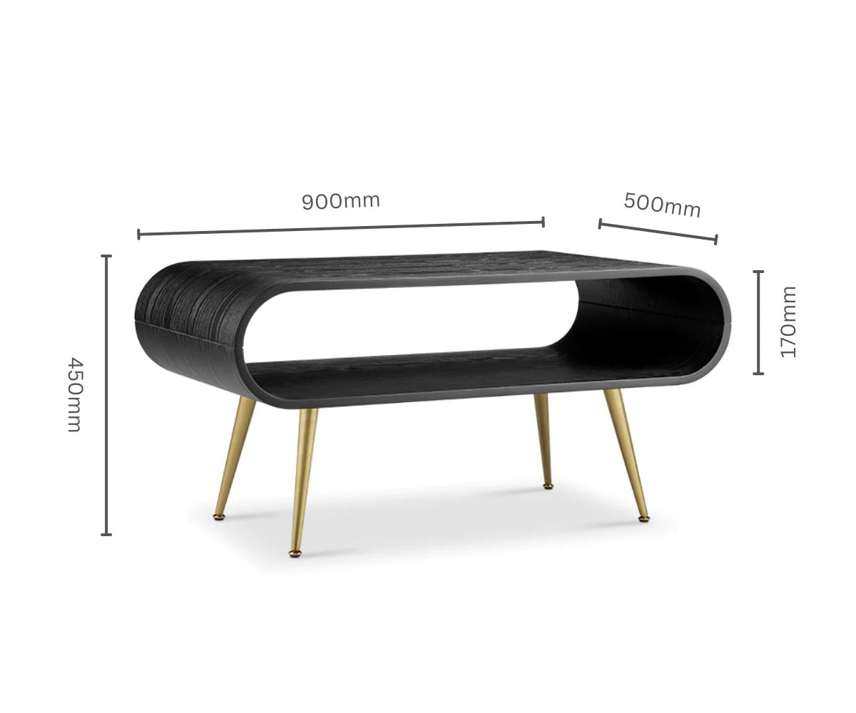 Jual Auckland Black and Brass Coffee Table (JF721)