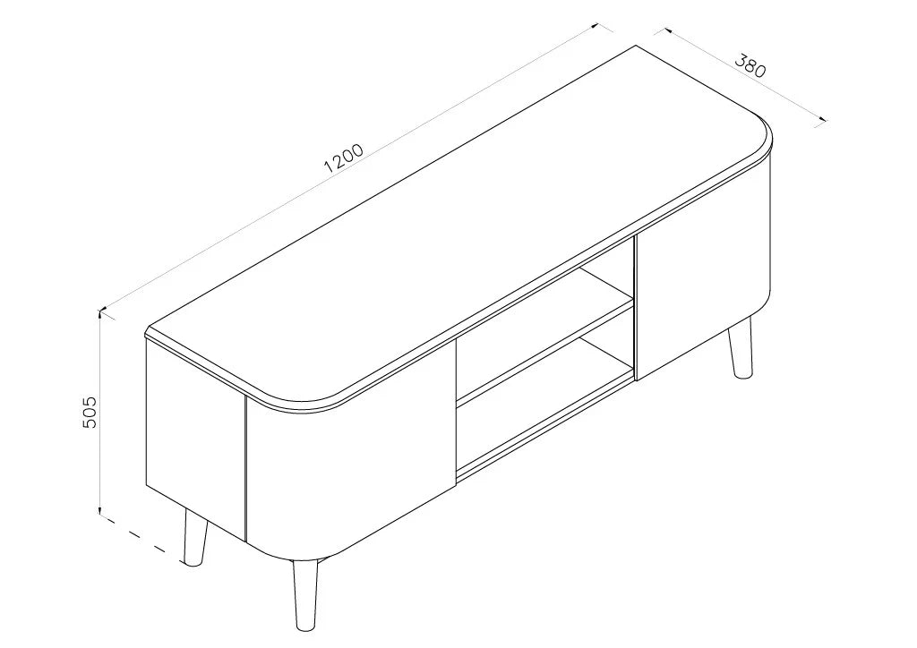 Jual JF813 Oslo Walnut Fluted TV Stand