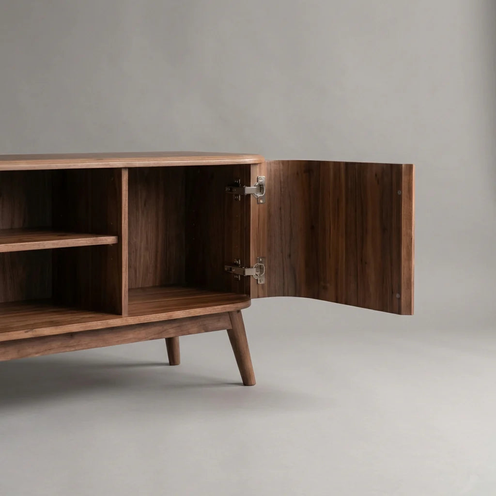 Jual JF813 Oslo Walnut Fluted TV Stand