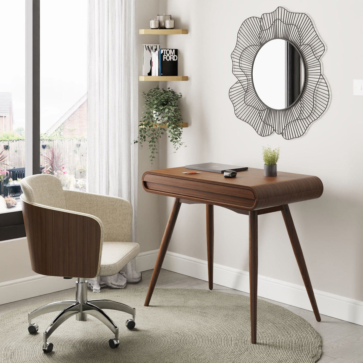 Jual San Francisco PC810 Walnut Office Desk with Drawer