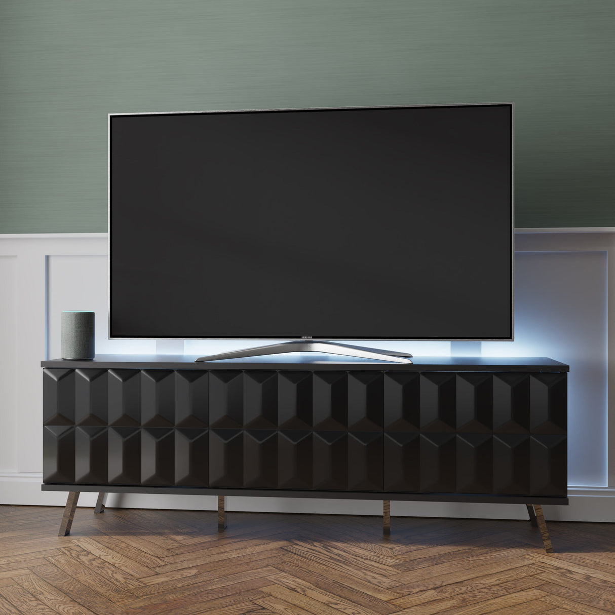 Frank Olsen Elevate Black TV Cabinet with Mood Lighting