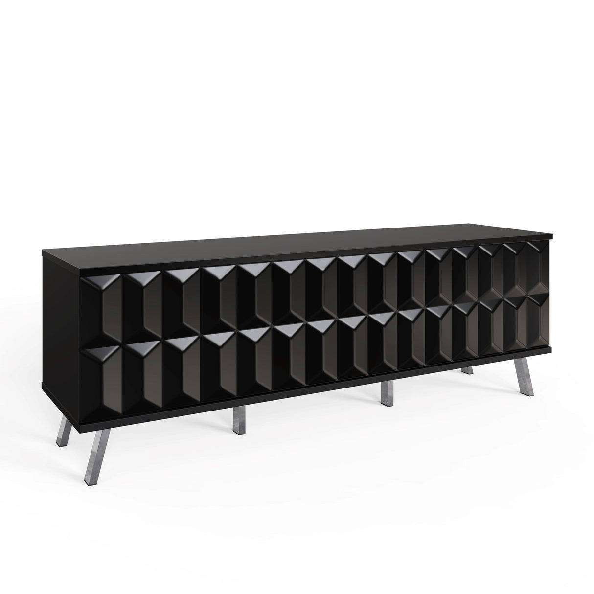 Frank Olsen Elevate Black TV Cabinet with Mood Lighting