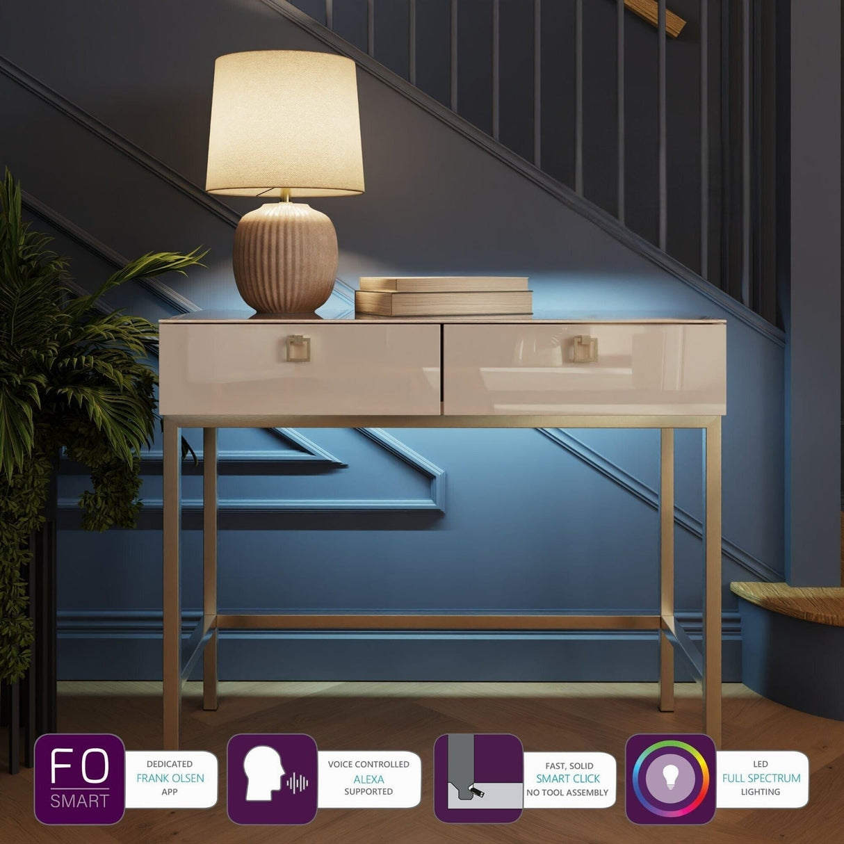 Frank Olsen LYRA Console Table Antique White 900mm