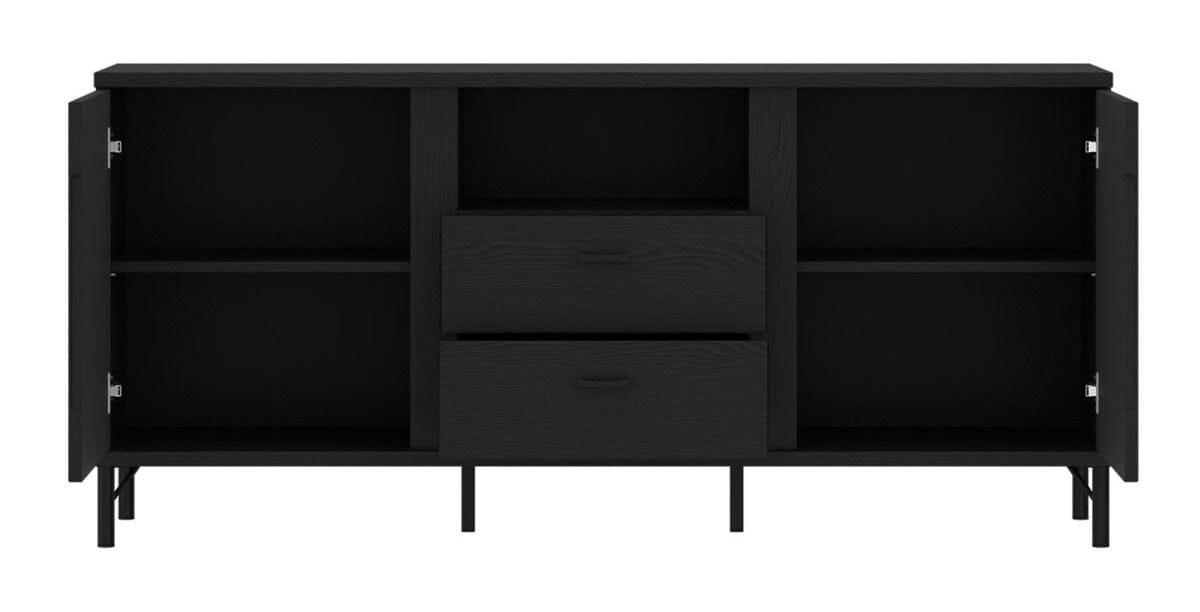 Furniture To Go Lusaka TV Cabinet 2 Door 2 Drawer in Black Graphite