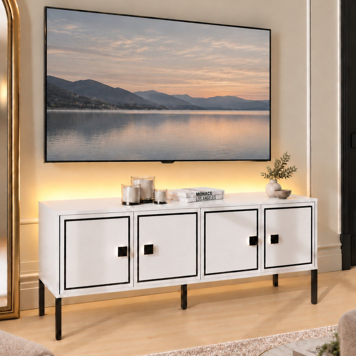 Frank Olsen Mia Large White TV Stand