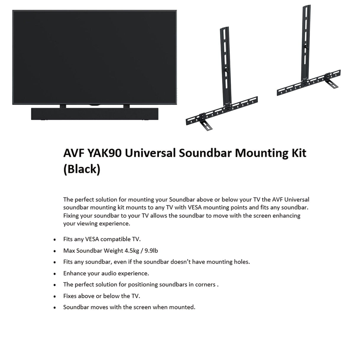 AVF Affinity Chepstow 93cm Oval Pedestal Black TV Stand, for TVs 32 - 65"