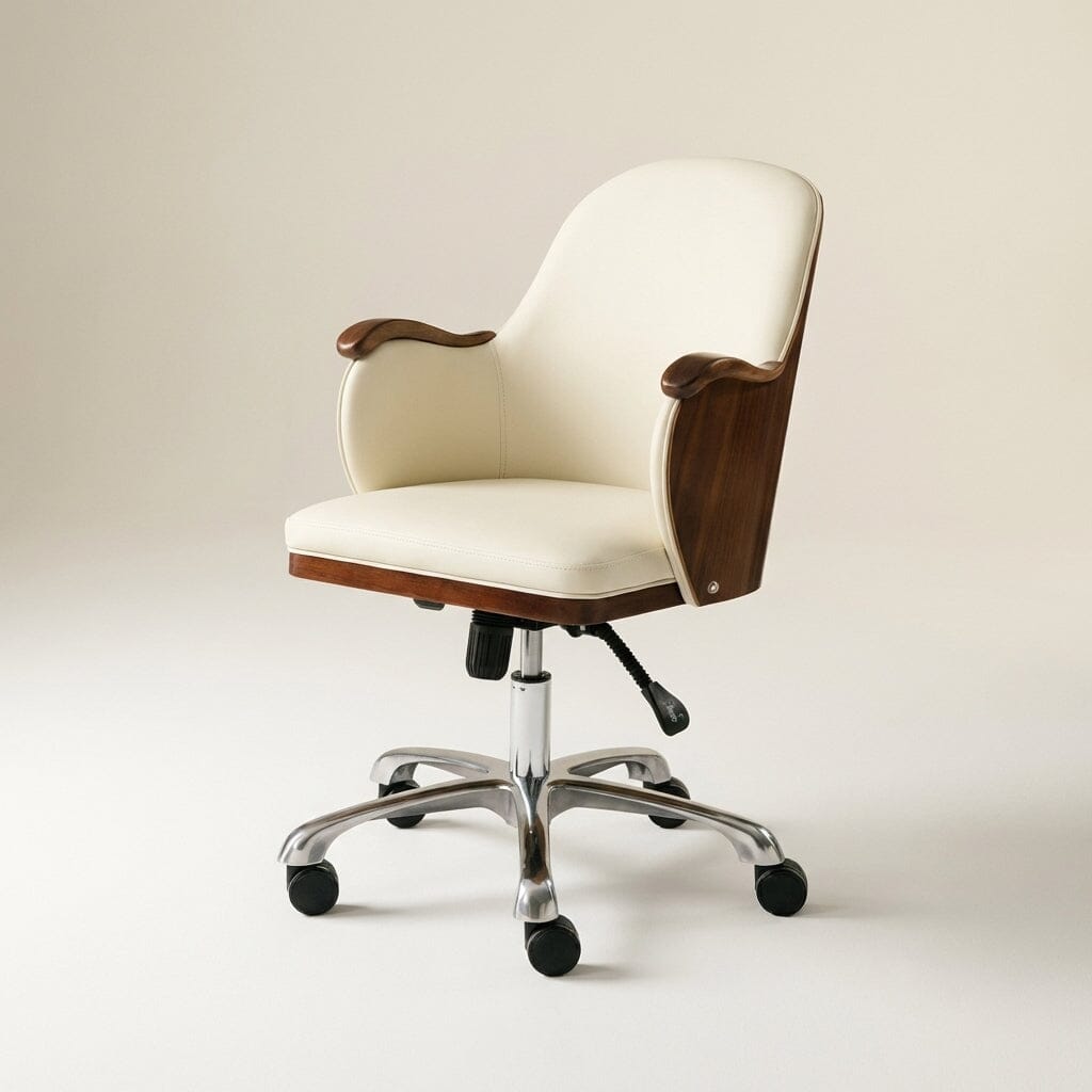 Jual San Francisco PC712 Executive Office Chair in Walnut and Cream Leather