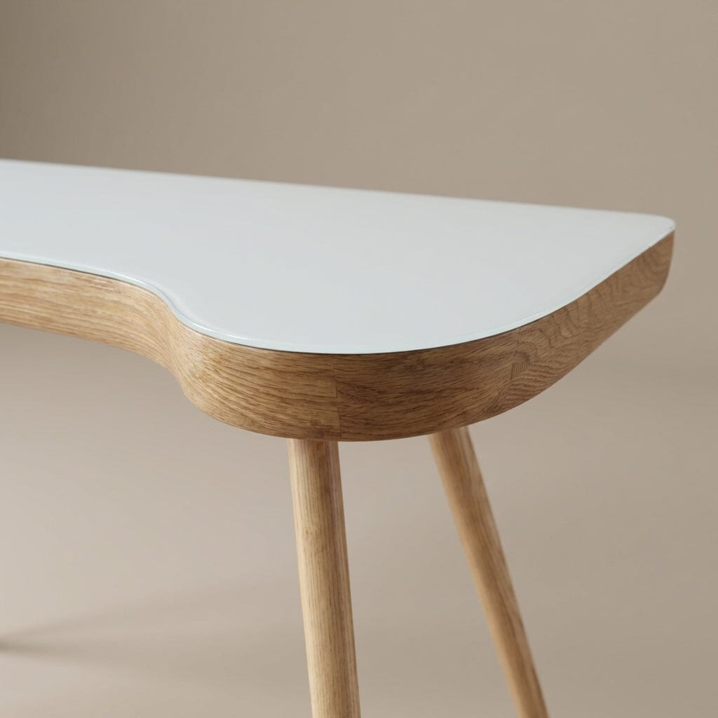 Jual San Francisco 1100mm Wide Oak Desk with Glass Top (PC714 DESK OAK)
