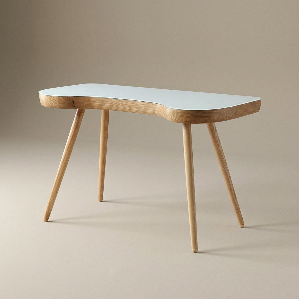Jual San Francisco 1100mm Wide Oak Desk with Glass Top (PC714 DESK OAK)