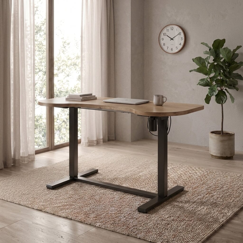 Jual San Francisco Electric Height Adjustable Desk in Oak and Black (PC715 Oak)