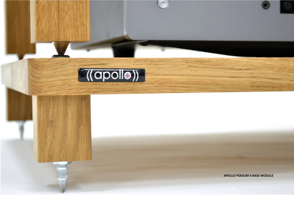 Apollo Podium 6 Natural Oak 4 Shelf Modular Hi-Fi Rack