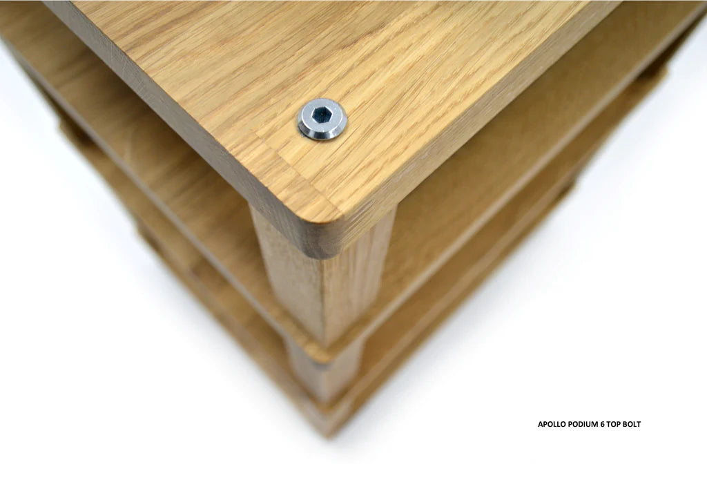 Apollo Podium 6 Natural Oak 4 Shelf Modular Hi-Fi Rack