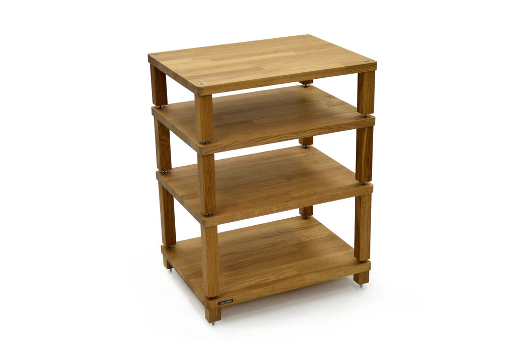 Apollo Podium 6 Natural Oak 4 Shelf Modular Hi-Fi Rack