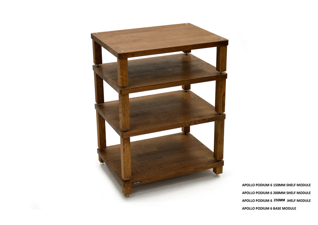 Apollo Podium 6 Dark Oak 4 Shelf Modular Hi-Fi Rack