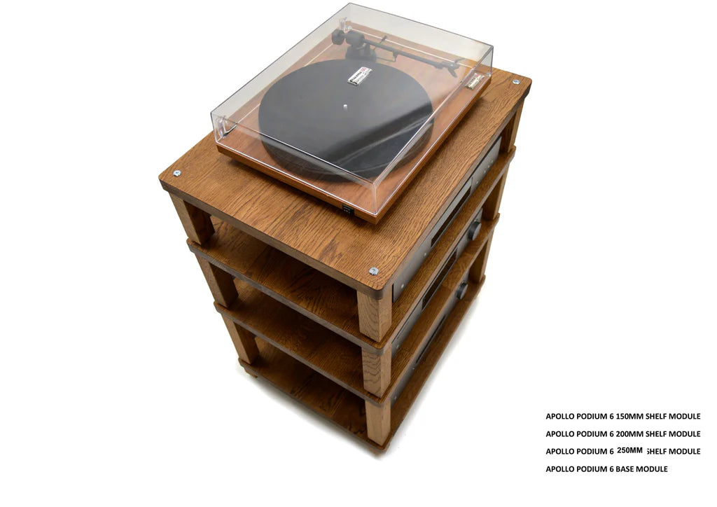 Apollo Podium 6 Dark Oak 4 Shelf Modular Hi-Fi Rack
