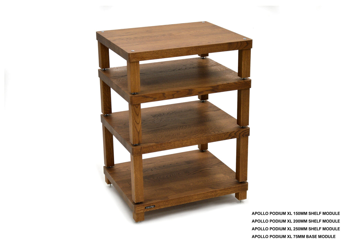 Apollo Podium 6 XL Dark Oak 4 Shelf Modular Hi-Fi Rack