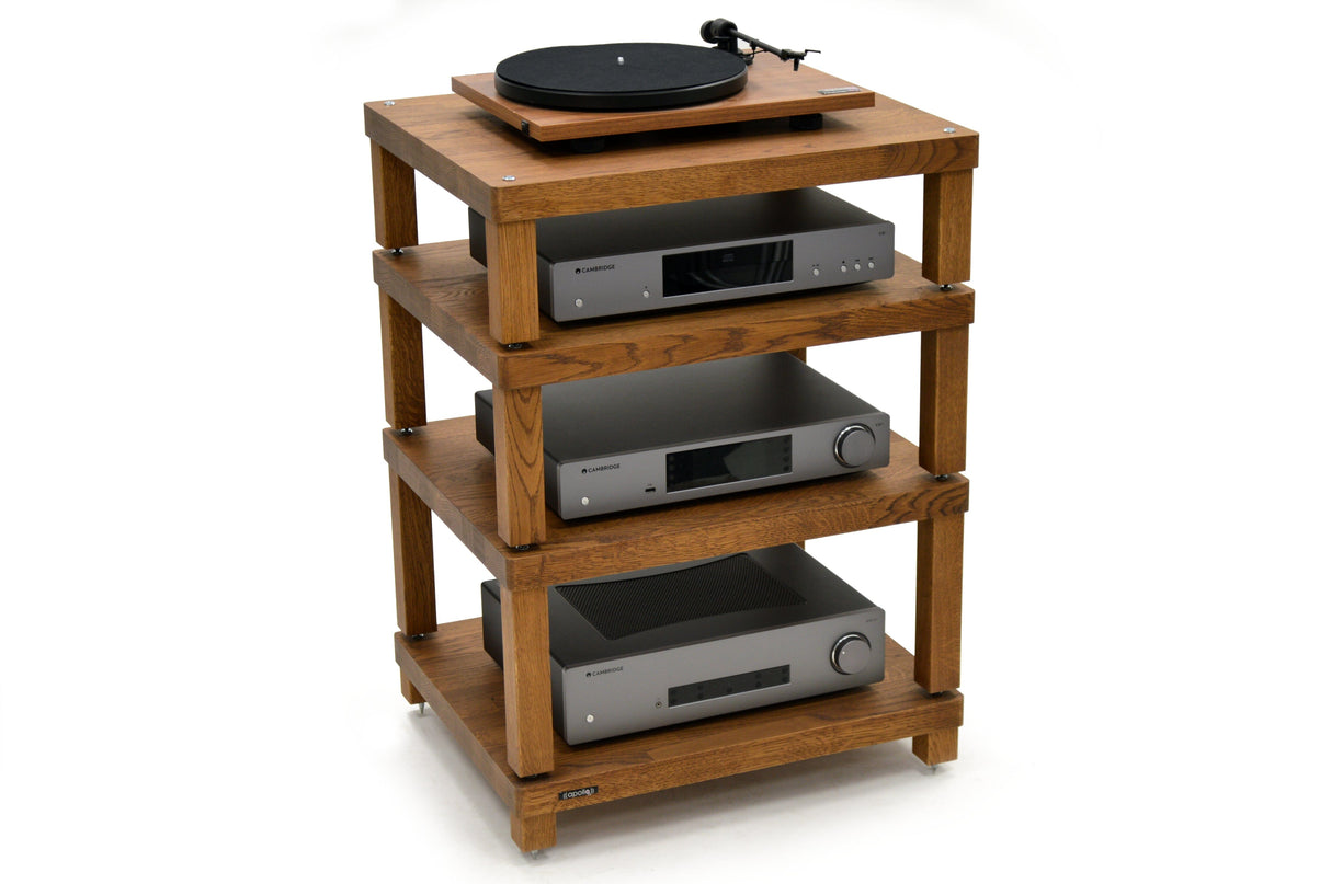 Apollo Podium 6 XL Dark Oak 4 Shelf Modular Hi-Fi Rack