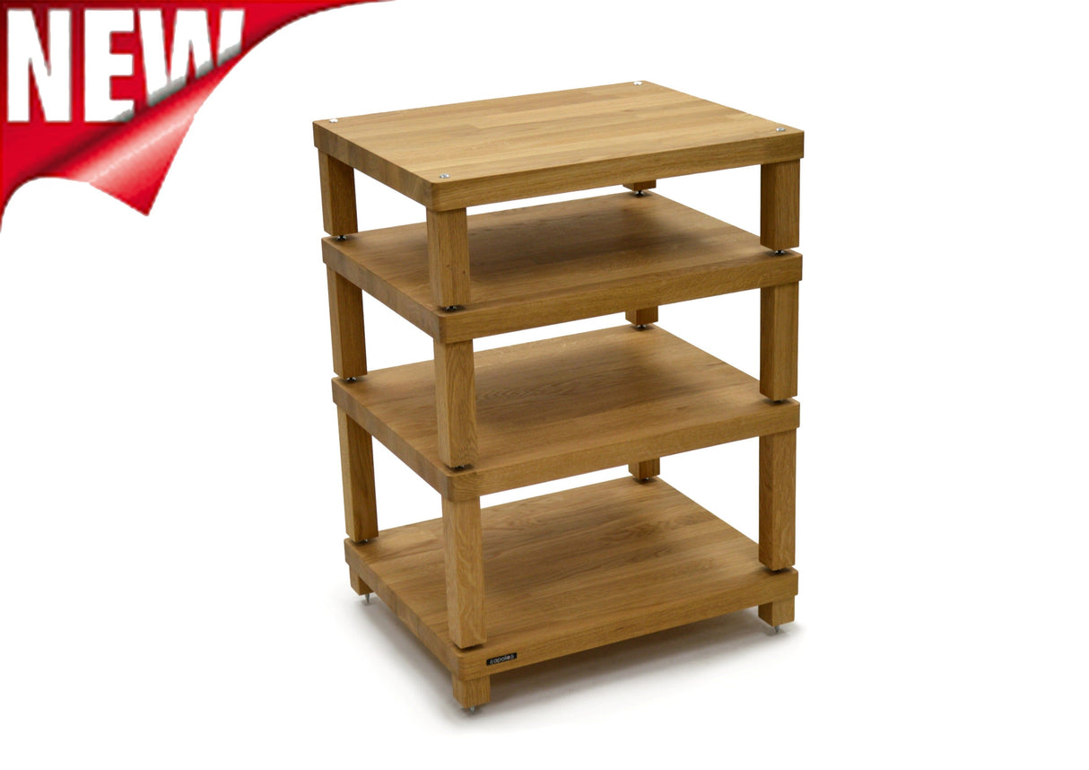 Apollo Podium 6 XL Natural Oak 4 Shelf Modular Hi-Fi Rack