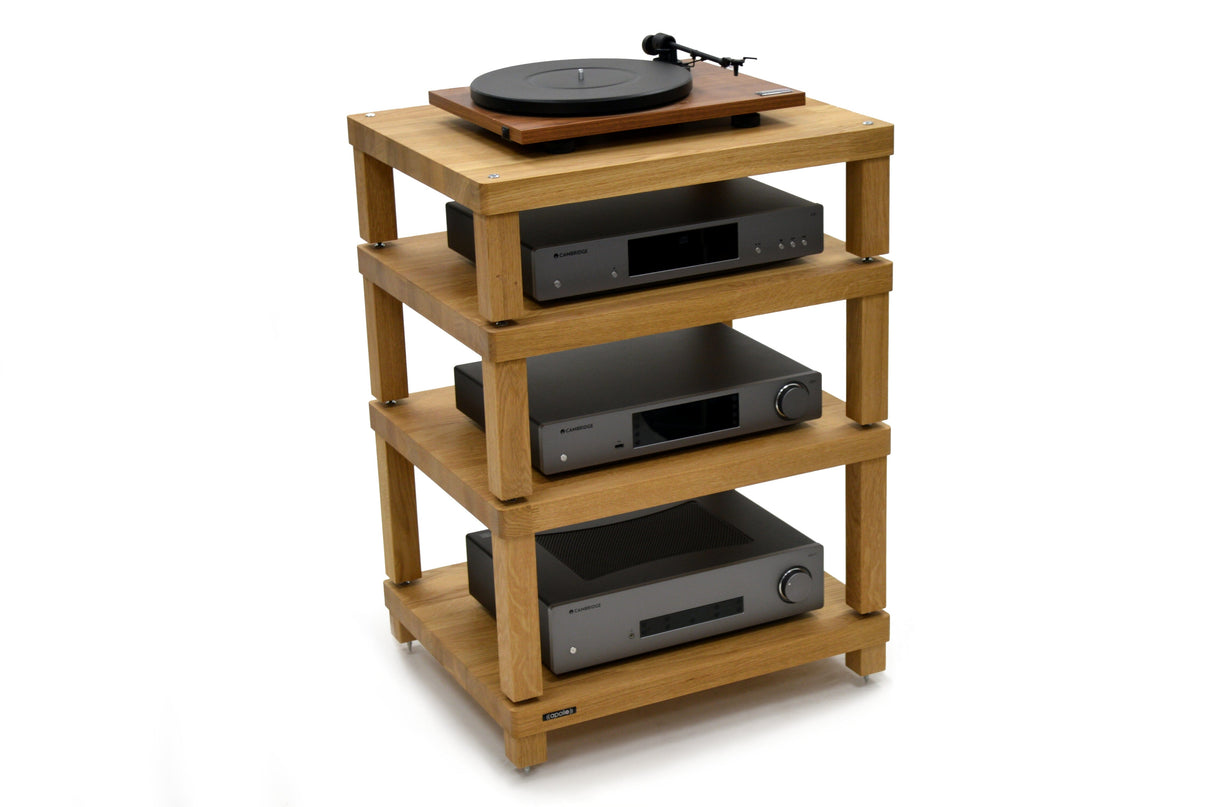 Apollo Podium 6 XL Natural Oak 4 Shelf Modular Hi-Fi Rack