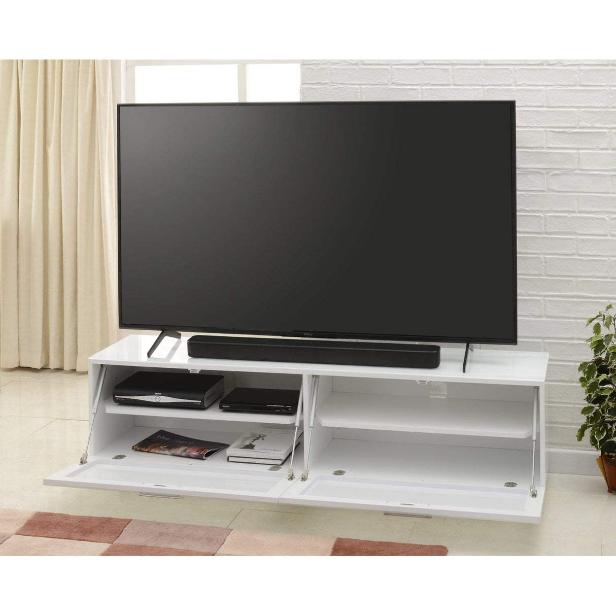 TTAP Sorrento Gloss White 160cm Wide TV Cabinet (SOR-1600-WHT)