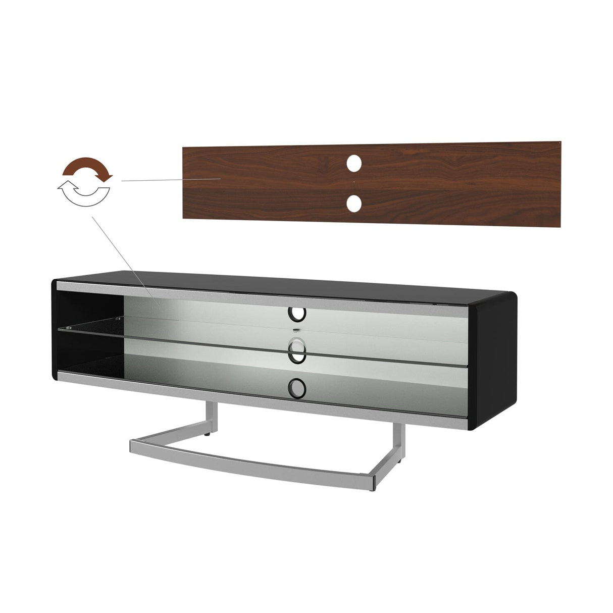 AVF Options Portal 1.5m TV Stand - Walnut / White