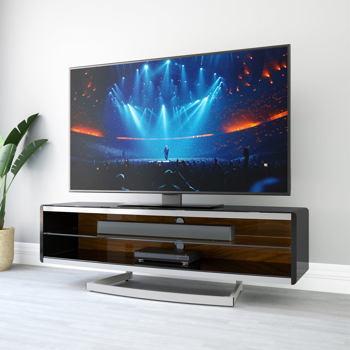 AVF Options Portal 1.5m TV Stand - Walnut / White