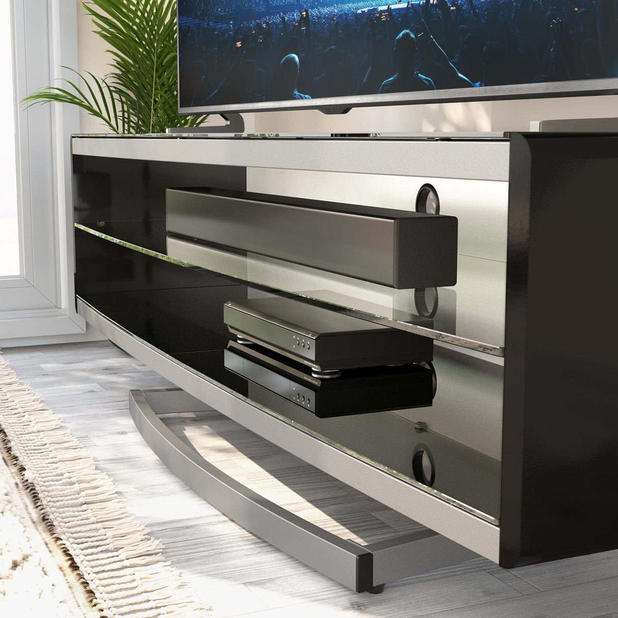 AVF Options Portal 1.5m TV Stand - Walnut / White