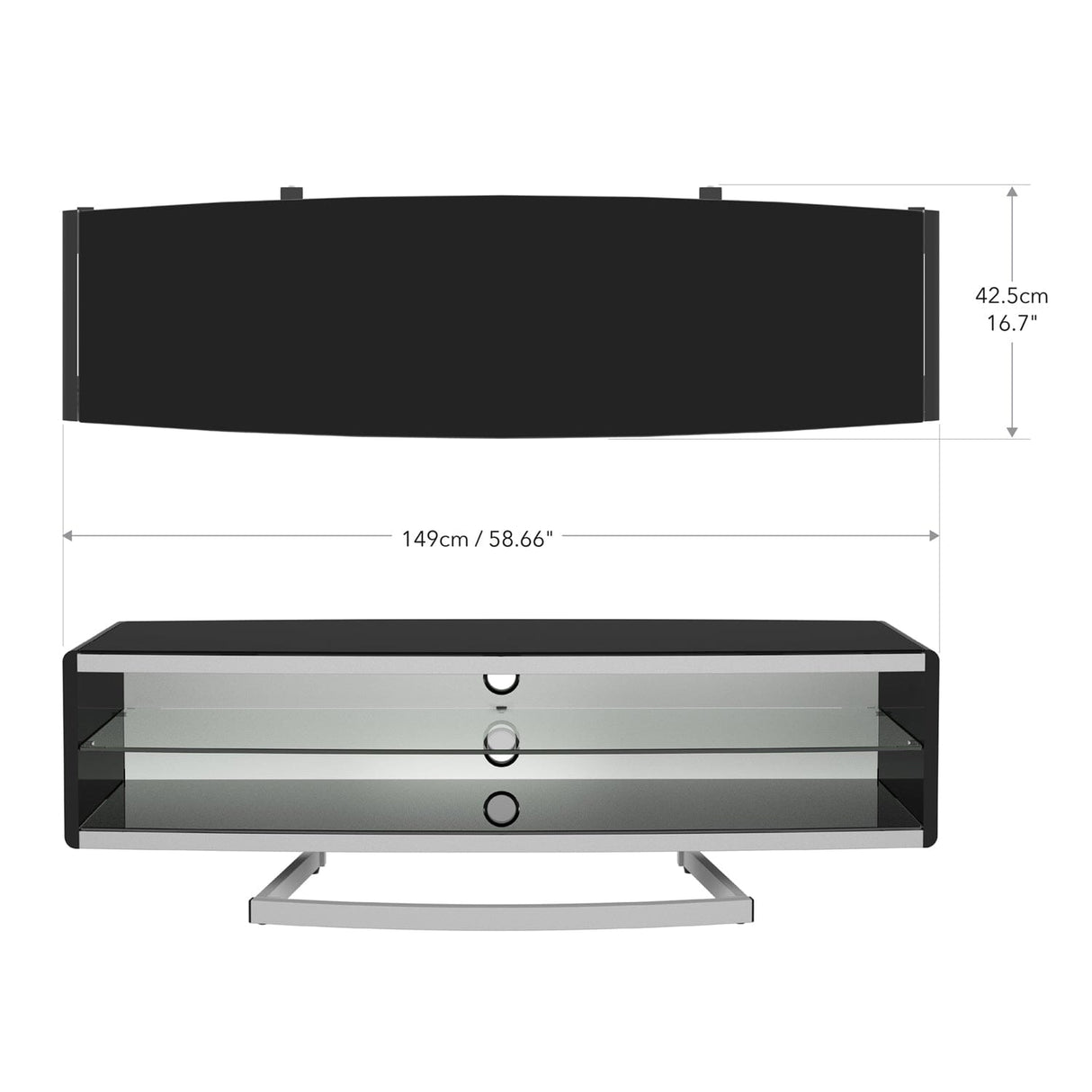 AVF Options Portal 1.5m TV Stand - Walnut / White