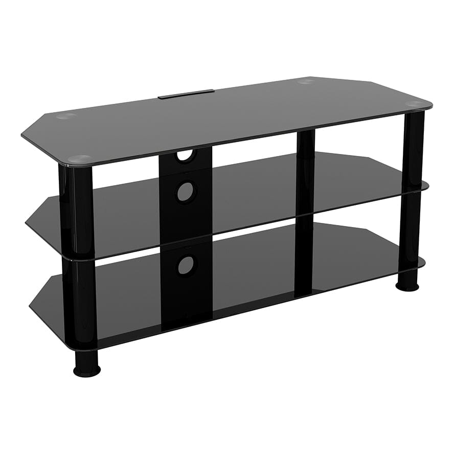 AVF Classic 1m Glass Corner TV Stand with Cable Management - Black