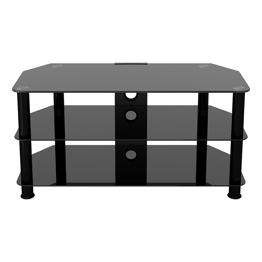AVF Classic 1m Glass Corner TV Stand with Cable Management - Black