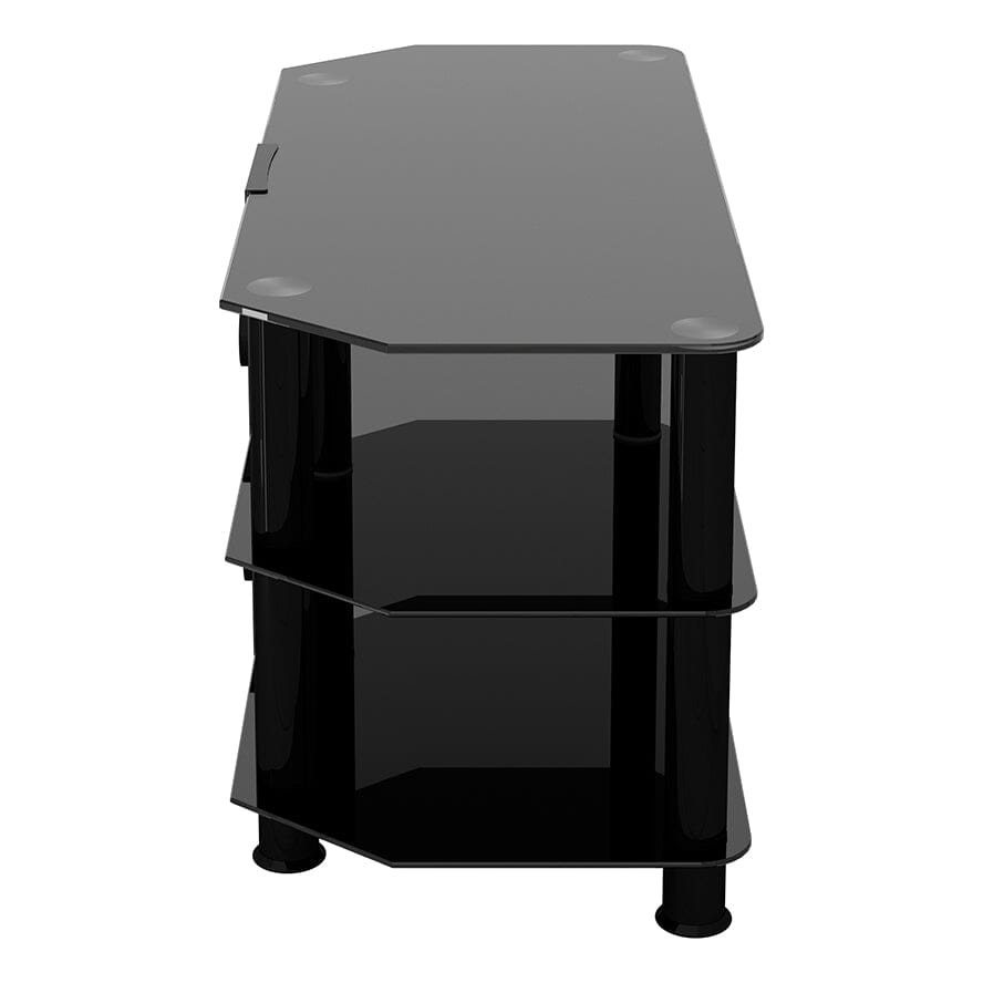 AVF Classic 1m Glass Corner TV Stand with Cable Management - Black