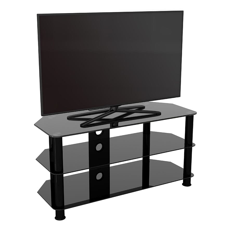 AVF Classic 1m Glass Corner TV Stand with Cable Management - Black