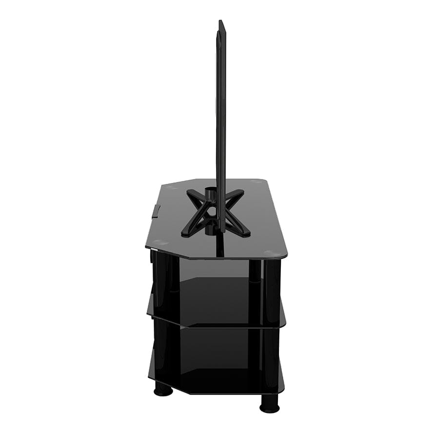 AVF Classic 1m Glass Corner TV Stand with Cable Management - Black