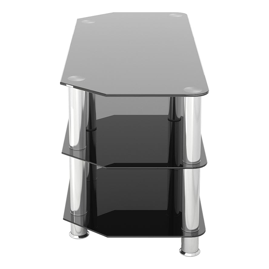 AVF Classic 1m Glass Corner TV Stand - Black & Chrome