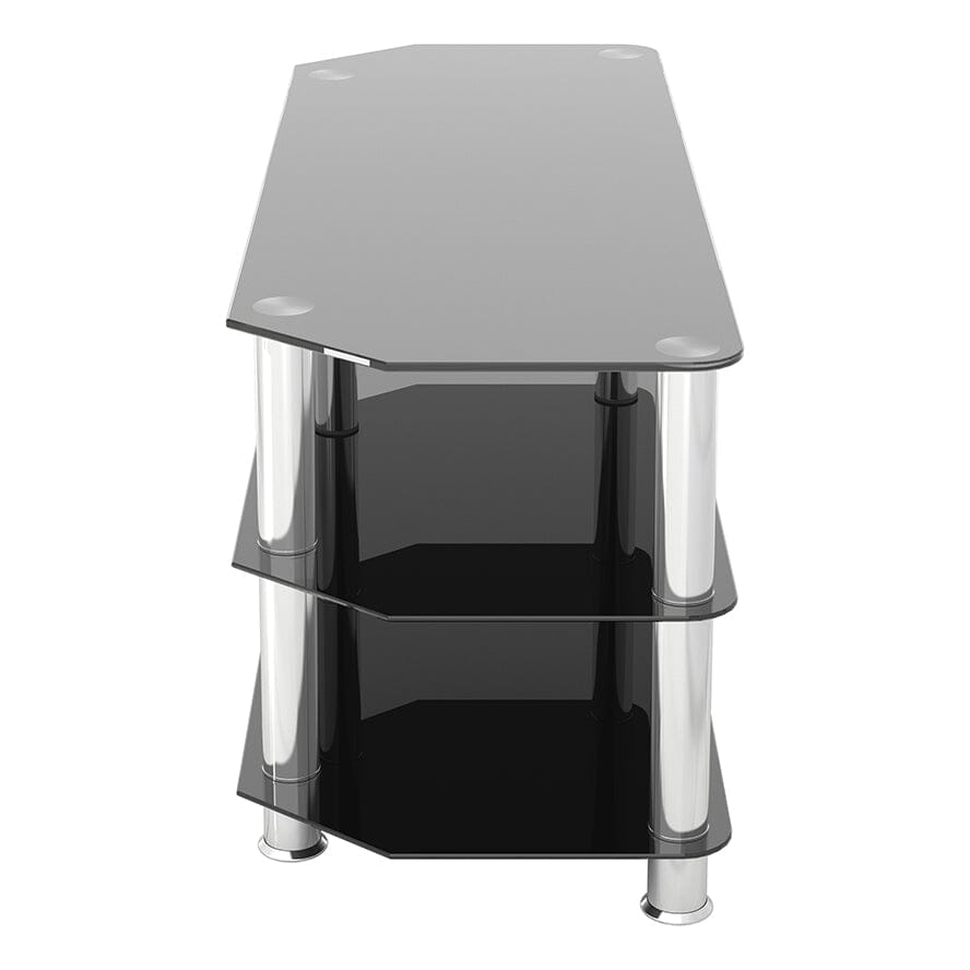 AVF Classic 1.14m Glass Corner TV Stand - Black & Chrome