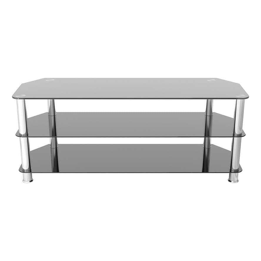 AVF Classic 1.25m Glass Corner TV Stand - Black & Chrome