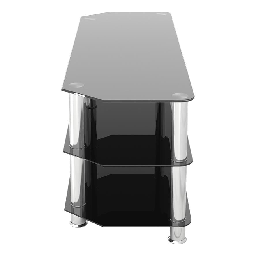 AVF Classic 1.25m Glass Corner TV Stand - Black & Chrome
