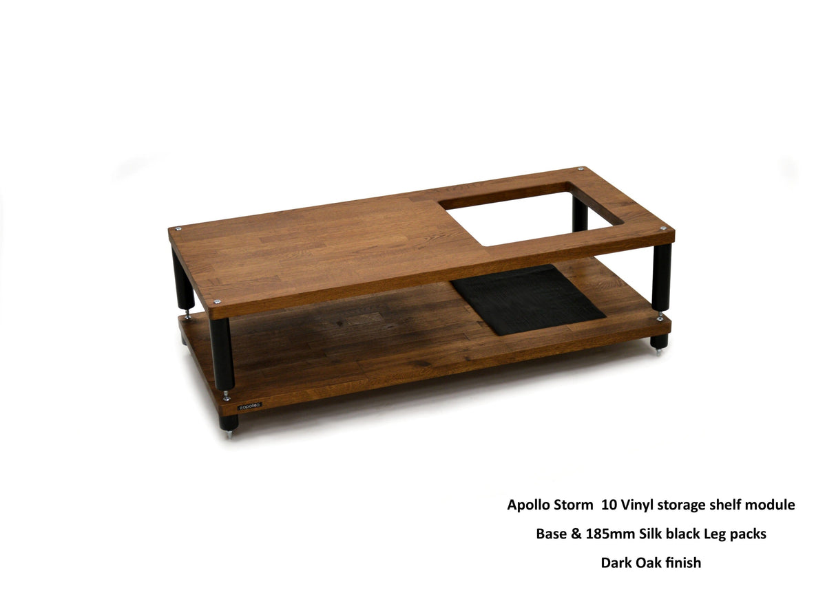Apollo Storm 10 Dark Oak Vinyl Storage Rack with Black Legs